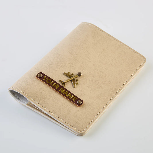 PERSONALISED PASSPORT COVER - BEIGE