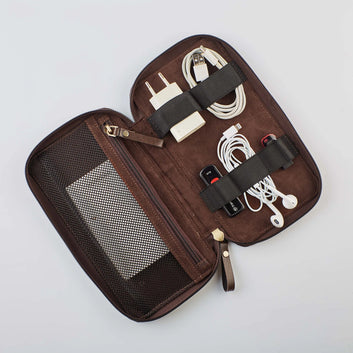 PERSONALISED GADGET ORGANISER - BROWN