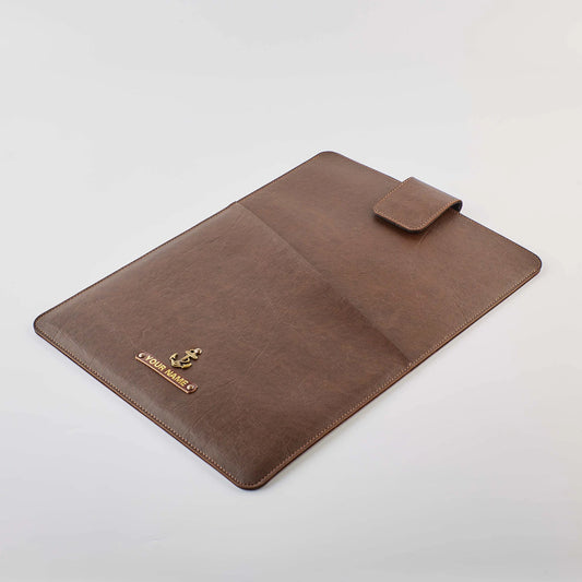 PERSONALISED LAPTOP/ DOCUMENT SLEEVE (13 Inch) - BROWN