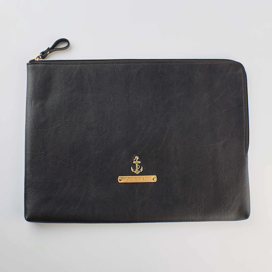 PERSONALISED ZIPPERED LAPTOP CASE (13 Inch) - BLACK