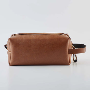 PERSONALISED DOUBLE ZIP POUCH - TAN