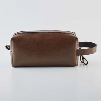 PERSONALISED DOUBLE ZIP POUCH - BROWN