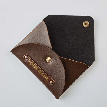 PERSONALISED CARDHOLDER - BROWN