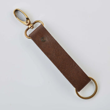 PERSONALISED TWO SIDED KEYCHAIN - BROWN