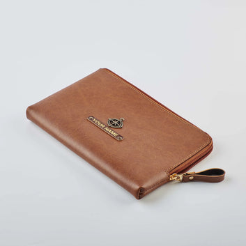 PERSONALISED FLAT POUCH - TAN