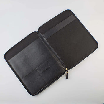 PERSONALISED ZIPPERED OFFICE FOLDER - BLACK