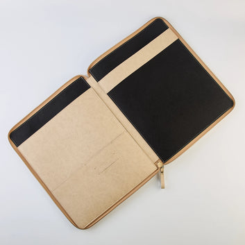 PERSONALISED ZIPPERED OFFICE FOLDER - BEIGE