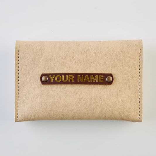 PERSONALISED MINI WALLET - BEIGE