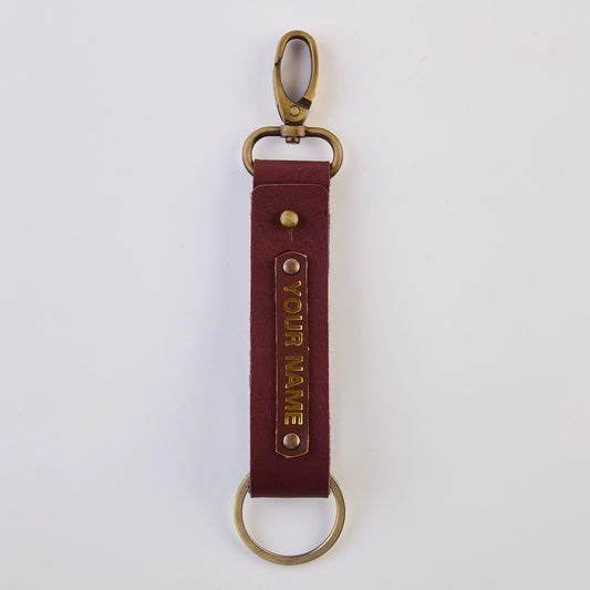 PERSONALISED TWO SIDED KEYCHAIN - MAROON