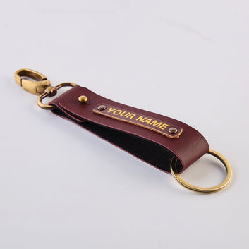 PERSONALISED TWO SIDED KEYCHAIN - MAROON