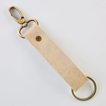 PERSONALISED TWO SIDED KEYCHAIN -  BEIGE