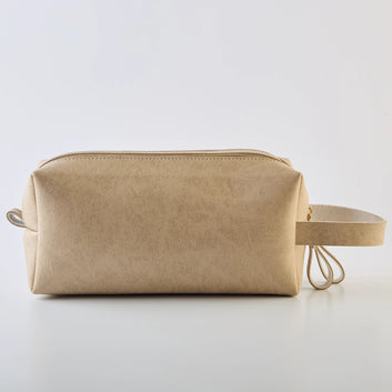 PERSONALISED DOUBLE ZIP POUCH - BEIGE