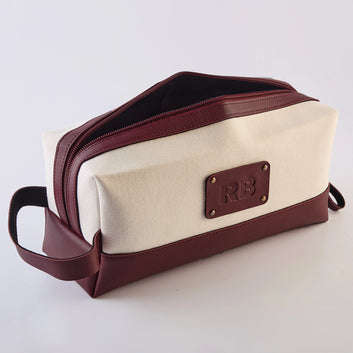 PERSONALISED TRAVEL POUCH - CANVAS - MAROON