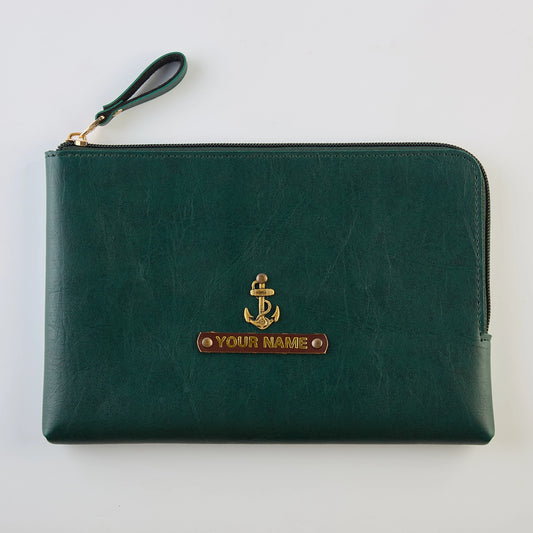 PERSONALISED FLAT POUCH - GREEN