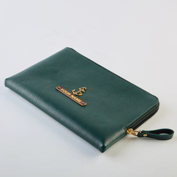 PERSONALISED FLAT POUCH - GREEN