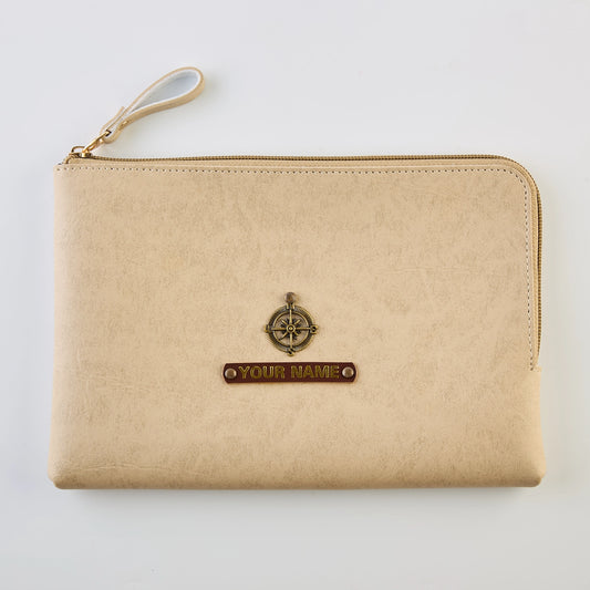 PERSONALISED FLAT POUCH - BEIGE