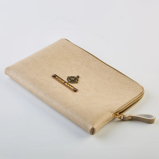 PERSONALISED FLAT POUCH - BEIGE