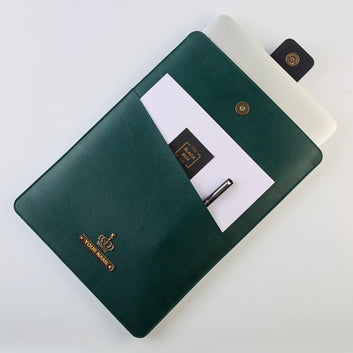 PERSONALISED LAPTOP/ DOCUMENT SLEEVE (13 Inch) - GREEN