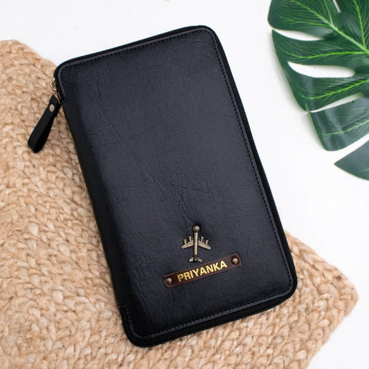 PERSONALISED ZIPPERED TRAVEL CASE - BLACK