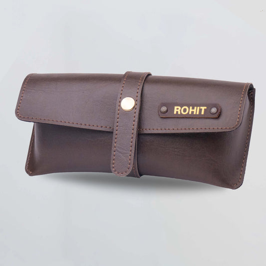 PERSONALISED EYEWEAR CASE - BROWN