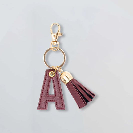 PERSONALISED LETTER KEYCHAIN - MAROON